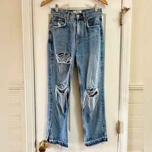Free People High Rise Distressed Jeans